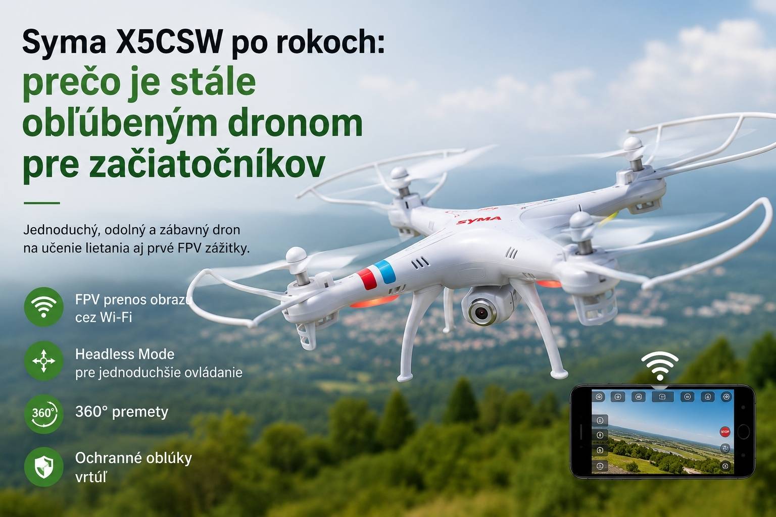 Syma X5CSW po rokoch: prečo je stále obľúbeným dronom pre začiatočníkov