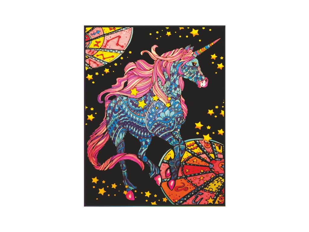 Colorvelvet Zamatový obrázok JEDNOROŽEC 47x35cm