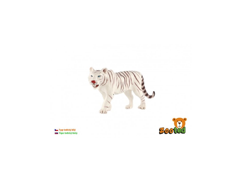 Tiger indický biely zooted plast 14cm v sáčku