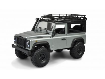 Rc auto Land Defender ROVER D90 1:12 strieborná farba v plnej výbave