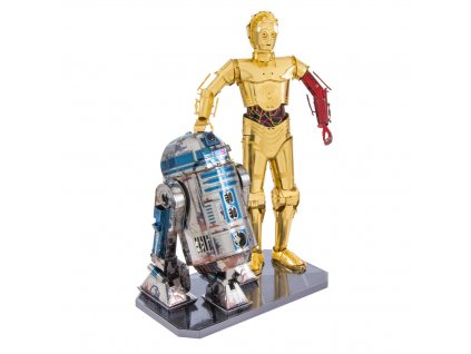 Oceľová stavebnica STAR WARS - C-3PO + R2-D2 Box verze
