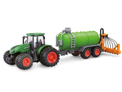 RC Traktor 2,4 Ghz s funkčnou cisternou, svetlá, zvuk 1:24