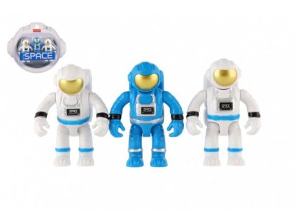 Kozmonaut/astronaut figúrka 3ks plast 7cm na karte 19x17x4cm