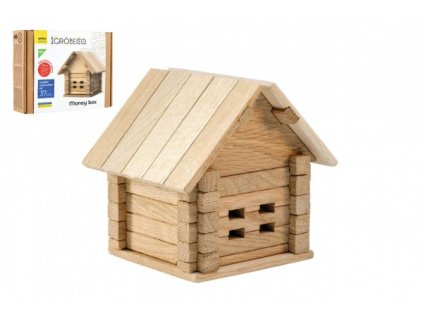 Stavebnica drevený dom 37 dielikov v krabici 22x16,5x6cm