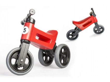 Odrážadlo FUNNY WHEELS Rider Šport červené 2v1, výška sedla 28 / 30cm nosnosť 25kg 18m + v sáčku