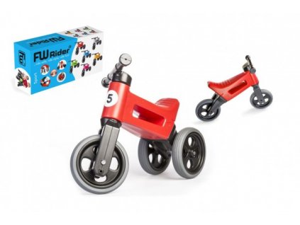 Odrážadlo FUNNY WHEELS Rider Šport červené 2v1, výška sedla 28 / 30cm nosnosť 25kg 18m + v krabici