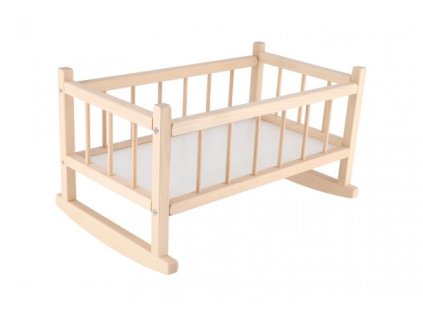 Kolíska pre bábiky drevo 49x28x27cm v sáčku