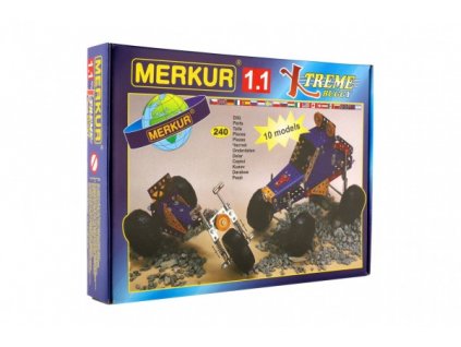 Stavebnica MERKUR 1.1 10 modelov 240ks v krabici 36x26,5x5,5cm