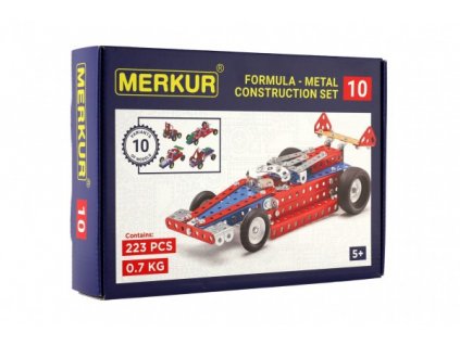 Stavebnica MERKUR 010 Formula 10 modelov 223 ks v krabici 26x18x5cm