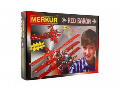 Stavebnica MERKUR Red Baron 40 modelov 680ks v krabici