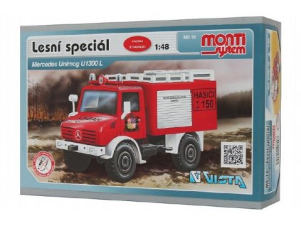 Stavebnica Monti 16 Fire Brigade Mercedes Unimog 1:48 v krabici 22x15x6cm
