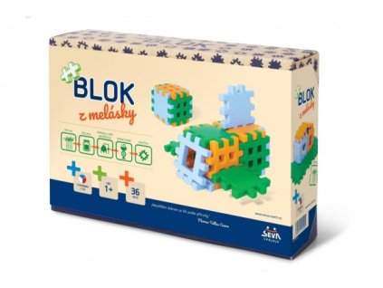 Stavebnica Blok z melásky 36ks v krabici 22x15x6cm 12m +