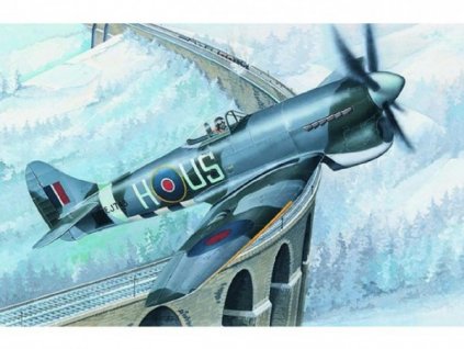 Model Hawker Tempest Mk.V 14,2x17,3cm v krabici 25x14,5x4,5cm