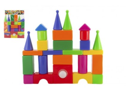 Stavebnica kocky veľké 30ks plast v sáčku 47x66x8cm