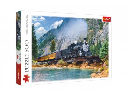 Puzzle Horský vlak 500 dielikov 48x34cm v krabici 40x26,5x4,5cm