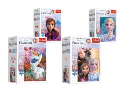 Minipuzzle Minimaxi 20 dielikov Ľadové kráľovstvo II/Frozen II 4 druhy v krabičke 11x8x4cm 24ks v b