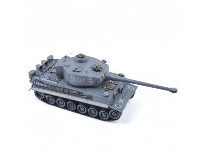 RC Bojujúci tank Tiger 1 sivý 2,4 GHz s infra delom 1:28