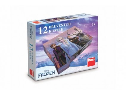 Kocky kubus Ľadové kráľovstvo/Frozen drevo 12ks v krabičke 21x18x4cm