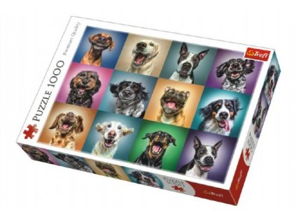 Puzzle Legrační psie portréty 1000 dielikov 68,3x48cm v krabici 40x27x6cm