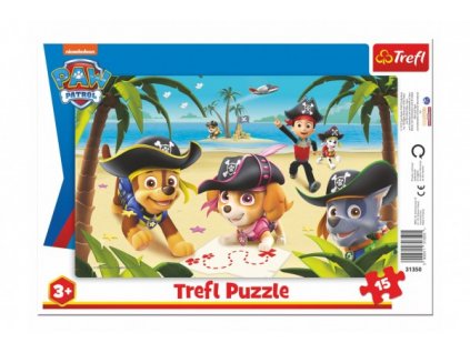 Puzzle doskové Priatelia z Tlapkové patroly / Paw Patrol 33x23cm 15 dielikov