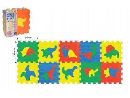 Penové puzzle Dinosaury 30x30cm 10ks v sáčku