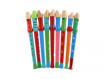 Flauta drevo 33cm asst mix farieb v sáčku