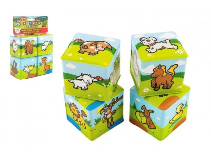 Kocka Moje prvé zvieratká 7x7cm 4ks v sáčku MPZ od 0 rokov