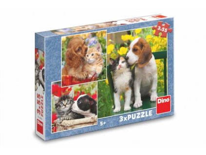 Puzzle 3v1 Zvierací kamaráti 3x55 dielikov