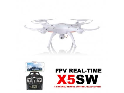 Syma X5Csw PRO - 50 minut letu - WiFi kamera s online prenosom, biela + heliport / podložka pod myš ZDARMA