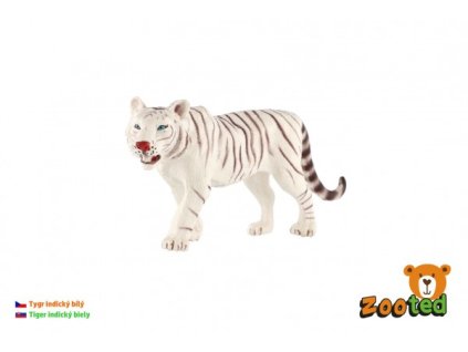 Tiger indický biely zooted plast 14cm v sáčku