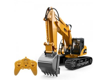 huina 1550 1 14 15ch 680 degree rotation alloy bucket rc excavator construction vehicle toy with