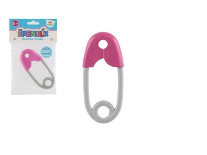 Hrkálka špendlík plast 12cm ružovošedá 12x19cm v sáčku 0+