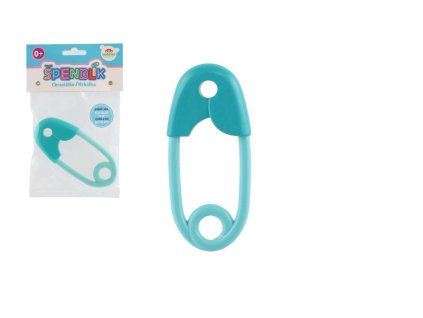 Hrkálka špendlík plast 12cm tyrkys-svetlý tyrkys 12x19cm v sáčku 0+