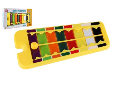 Xylofón plast/kov 24cm s paličkou