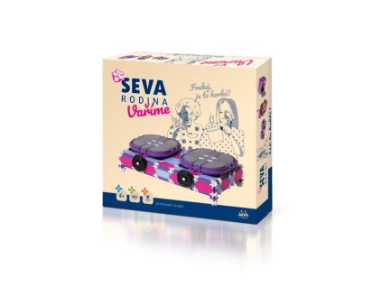 Stavebnica Seva Rodina Varíme varič + robot + mikrovlnná rúra plast 682 dielikov v krabici 35x33x8,5