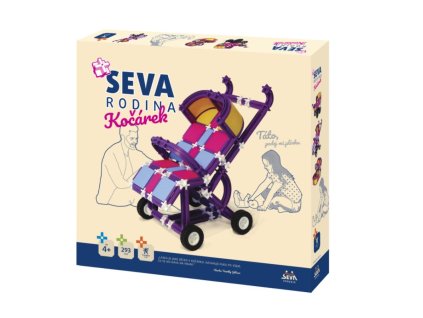 Stavebnica Seva Rodina Kočík plast 293 dielikov v krabici 35x33x5cm 4+