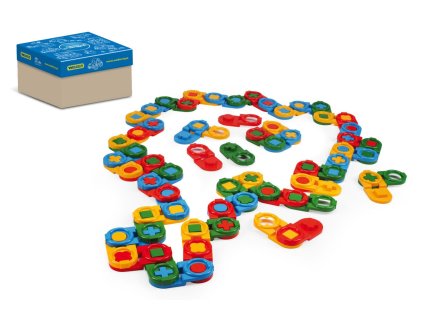 Kocky stavebnice domino plast 64ks v krabici 30x25cm Wader 12m+