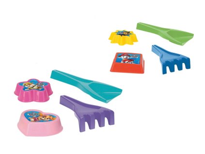 Súprava na piesok 4ks plast lopatka,hrabičky,2ks formičiek Tlapková patrola/Paw Patrola 4 farby