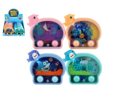 Vodná hra hlavolam svietiaca morské zvieratko plast 13x12cm na batérie 4 farby