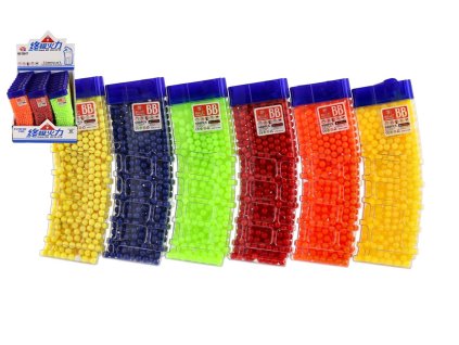 Guličky do pištole 800ks 6mm plast asst 6 farieb v plastovej krabičke 7x17cm
