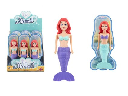 Morská panna do vody na natiahnutie na kľúčik plast 18cm na karte 12ks v boxe