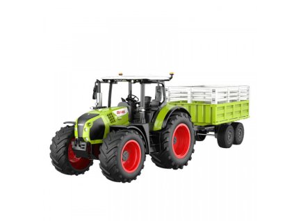 RC traktor Claas Axion 870 1:24 s vyklápacím prívesom, zvuky, svetlá