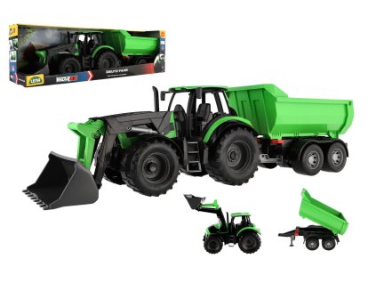 Auto Traktor Deutz-Fahr s prívesom Worxx plast 75cm 1:15