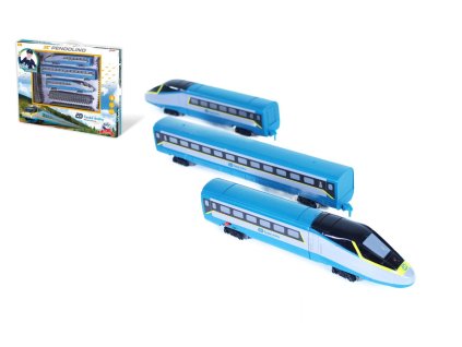 Vlak Pendolino České dráhy s koľajnicami na batérie