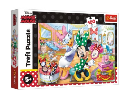Puzzle Minnie Disney v salóne krásy 41x27,5cm 100 dielikov