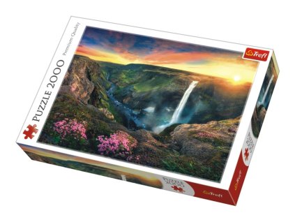 Puzzle Vodopád Háifoss, Island 2000 dielikov 96x68cm v krabici 40x27x6cm