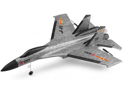RC lietadlo SU-27 s 3D stabilizáciou a ovládanou výškovkou, 335mm, RTF, šedá