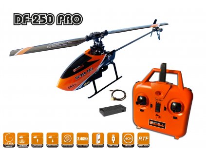 Jednorotorový RC vrtuľník DF-250 PRO 4ch a s barometrom, RTF