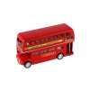 Autobus "Londýn" červený poschodový kov/plast 12cm na spätné natiahnutie v krabičke 17x13,5x6cm