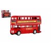 Autobus "Londýn" červený poschodový kov/plast 12cm na spätné natiahnutie v krabičke 17x13,5x6cm
